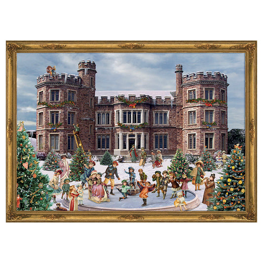 Richard Sellmer Verlag Castle German  Advent Calendar 265 x 355 mm with envelope and glitter