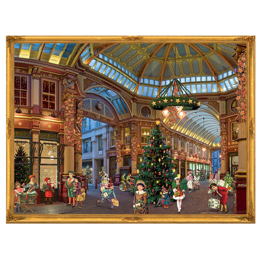 Richard Sellmer Verlag Victorian Shopping German  Advent Calendar 265 x 355 mm with envelope and glitter