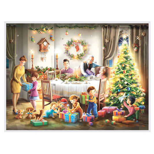 Richard Sellmer Verlag Festive Meal German Advent Calendar 265 x 355 mm with envelope and glitter