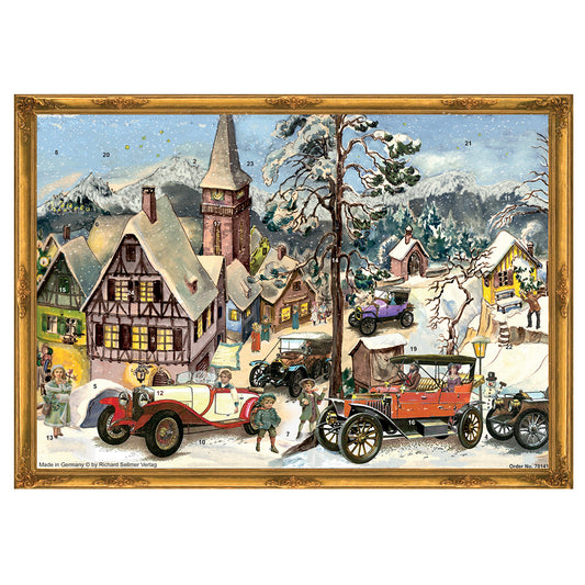 Richard Sellmer Verlag Motorcars German Advent Calendar 265 x 355 mm with envelope and glitter