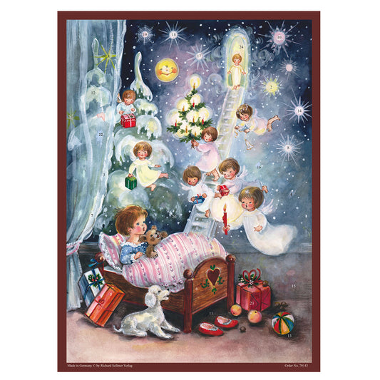 Richard Sellmer Verlag Angels German Advent Calendar 265 x 355 mm with envelope and glitter