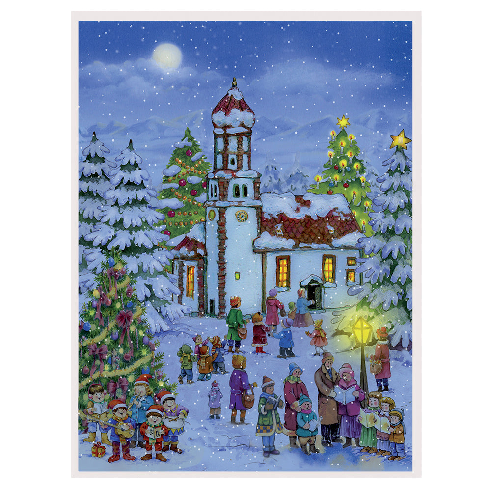 Richard Sellmer Verlag Tower German Advent Calendar 265 x 355 mm with envelope and glitter