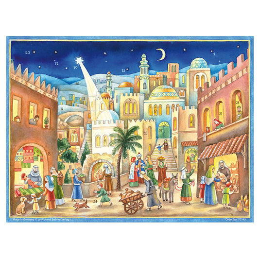 Richard Sellmer Verlag Nativity Star German Advent Calendar 265 x 355 mm with envelope and glitter