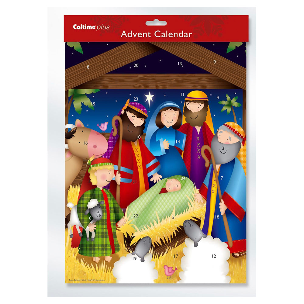 Cartoon Nativity Caltime Advent Calendar 27 x 37 cm