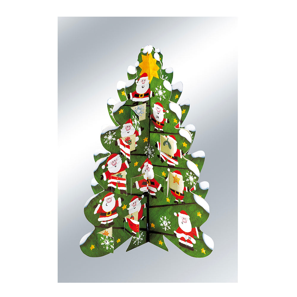 3D Santa Christmas Tree Caltime Advent Calendar 34 x 28 x 28 cm
