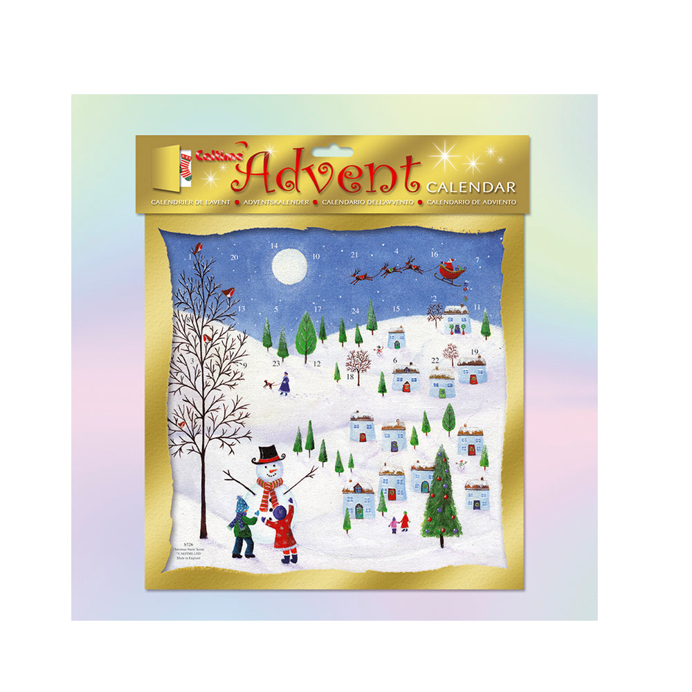 Christmas Snow Scene Caltime Advent Calendar 28 x 28 cm