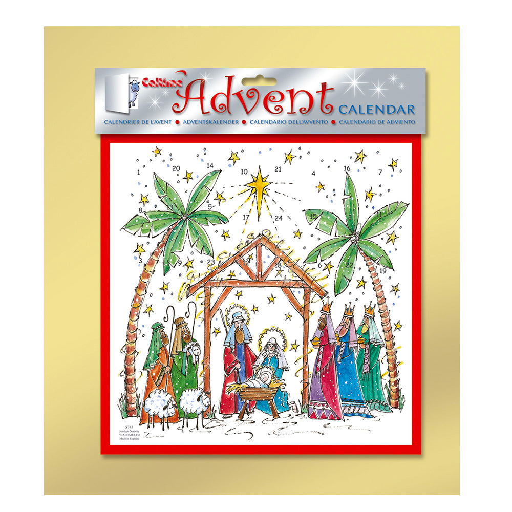 Starlight Nativity Caltime Advent Calendar 28 x 28 cm