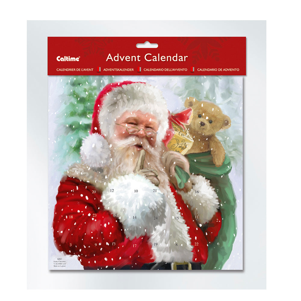 Father Christmas Caltime Advent Calendar 28 x 28 cm