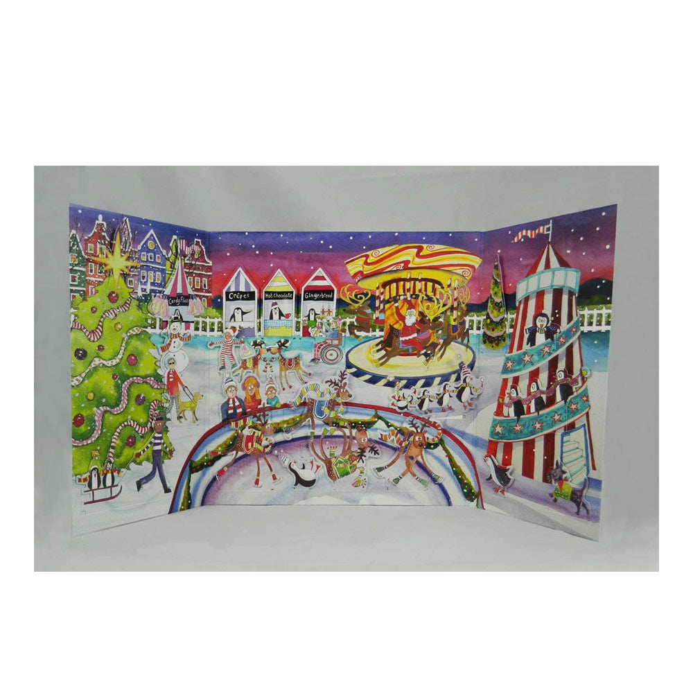 Swiss Kiss Festive Fairground Slot in Advent Calendar 290 x 290mm made in the UK