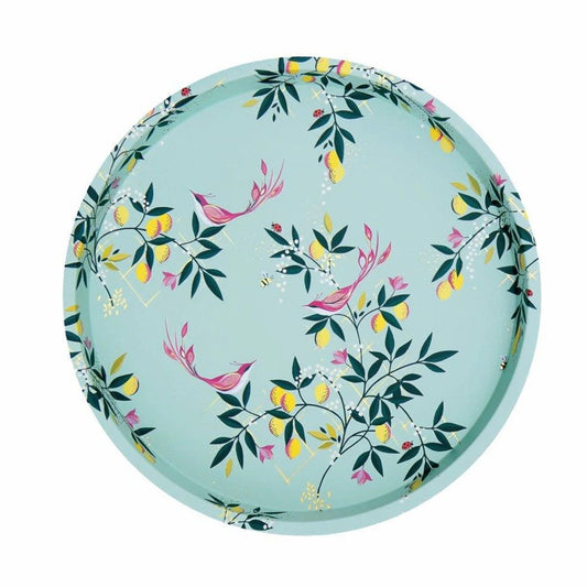 Sara Miller Orchard Birds and Flowers Deepwell Tin Tray 300 (d) mm