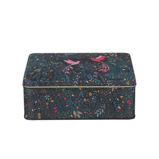 Sara Miller India Birds Deep Rectangular Tin 195 x 154 x 75mm