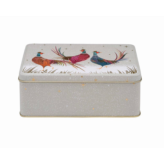 Sara Miller Pheasants Deep Rectangular Tin 195 x 154 x 75mm