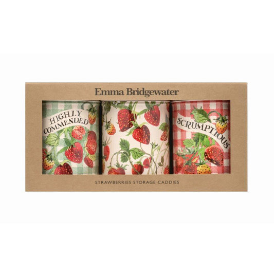 Emma Bridgewater Strawberries set of 3 Caddies 106 (d) x 150mm