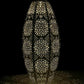 Solar Lantern - Long Oval Moroccan Silver 45cm