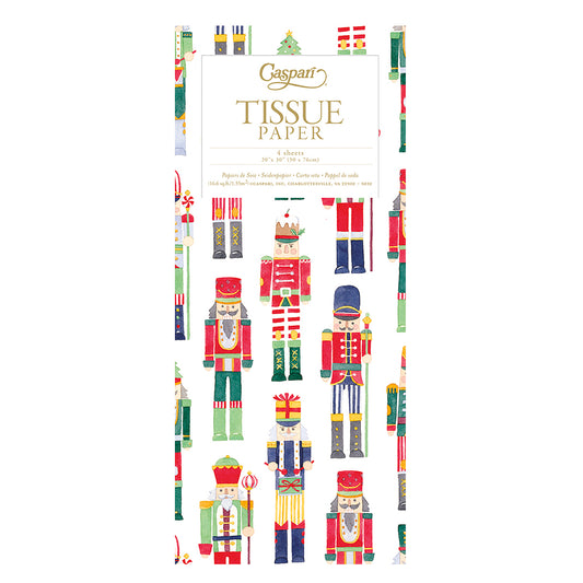 Caspari March of the Nutcrackers Christmas Tissue Paper 4 Sheets of 20 x 30" Tissue Wrapping Paper