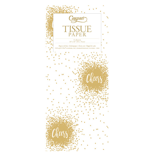 Cheers gold dots Tissue Paper 4 Sheets of 20 x 30" Tissue Wrapping Paper