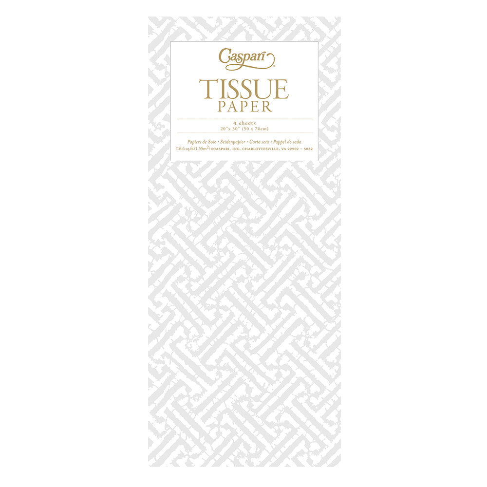 Caspari Pearl Fretwork Tissue Paper 4 Sheets of 20 x 30" Tissue Wrapping Paper