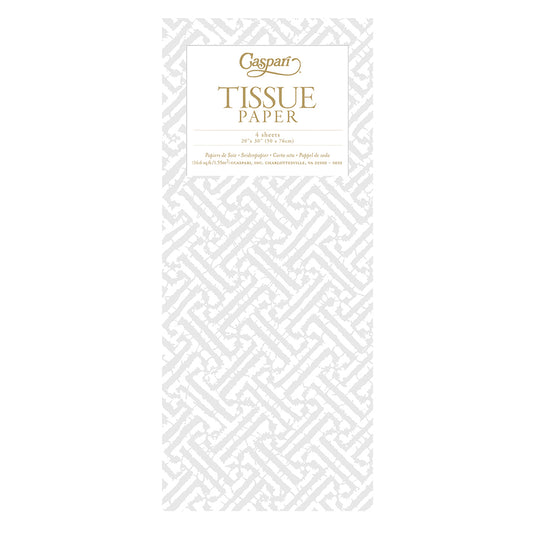 Caspari Pearl Fretwork Tissue Paper 4 Sheets of 20 x 30" Tissue Wrapping Paper