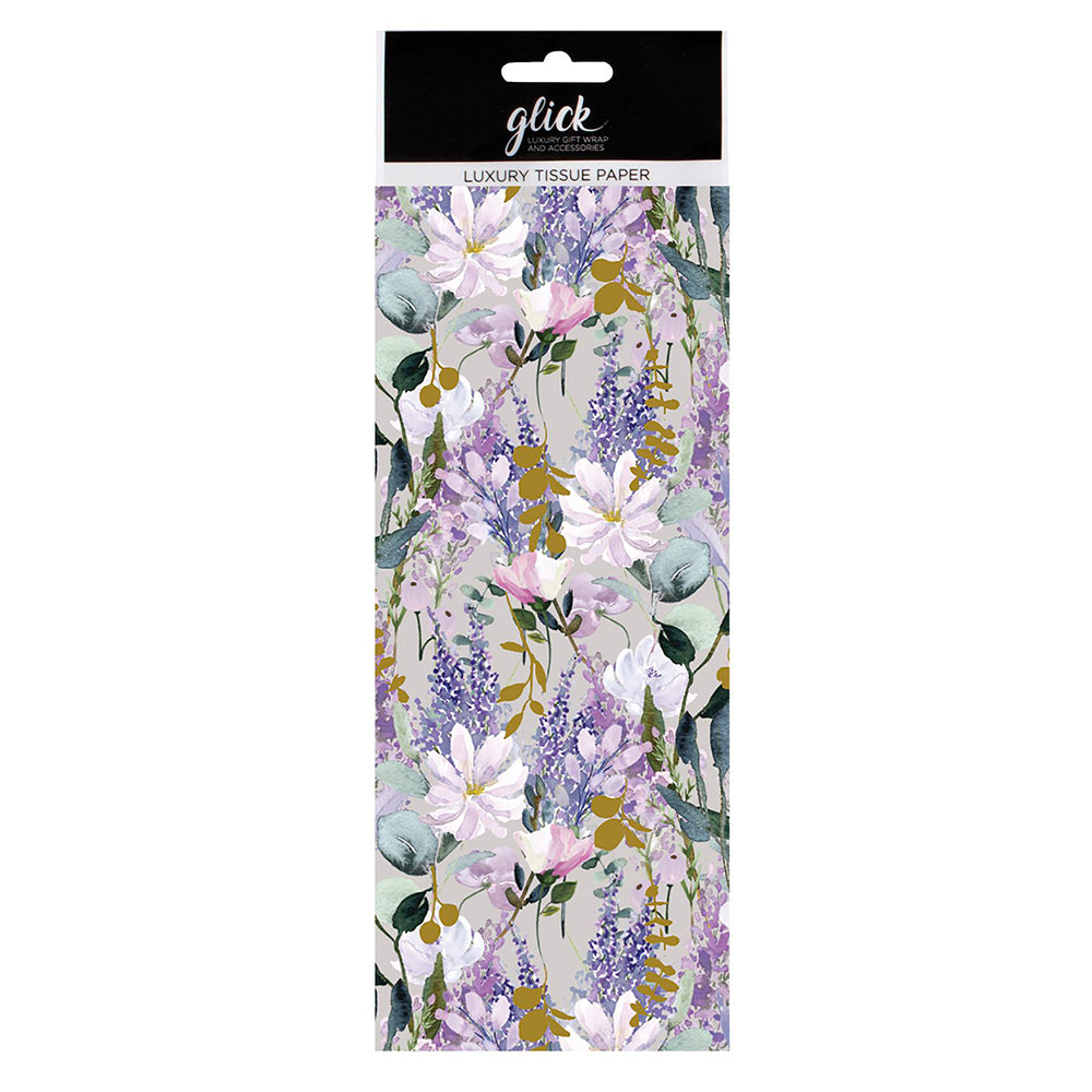 S Dyment Buddleia Purple Fowers Tissue Paper 4 Sheets of 50 x 75 cm Glick Tissue Wrapping Paper