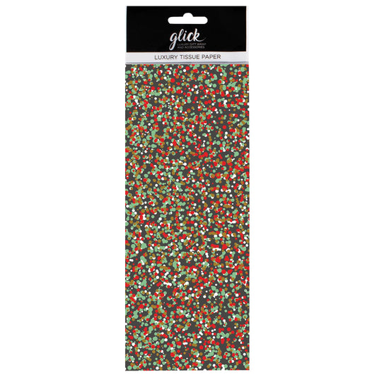 S Dyment Christmas Confetti Red Green Dots Tissue Paper 4 Sheets of 50 x 75 cm Glick Tissue Wrapping Paper