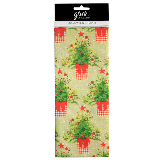 Paper Salad Fir Tree Kraft Christmas Tissue Paper 4 Sheets of 50 x 75 cm Glick Tissue Wrapping Paper