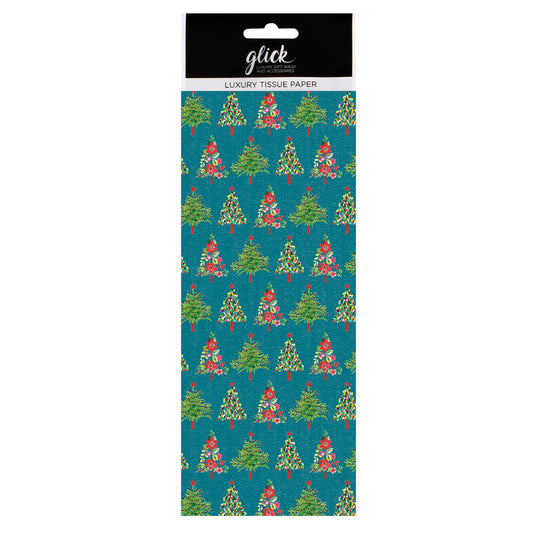 Paper Salad Lit Trees Green Christmas  Tissue Paper 4 Sheets of 50 x 75 cm Glick Tissue Wrapping Paper