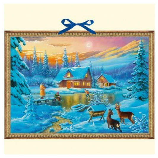 Snow Covered House at Lakeside Coppenrath Advent Calendar 58m x 42 cm