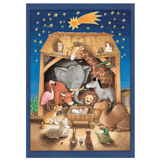 Born in Bethlehem - Baby Jesus and the Animals Coppenrath Advent Calendar 52 cm x 38 cm