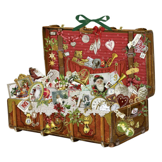 Nostaligic Christmas Suitcase - Die Cut Christmas Treasure Chest Coppenrath Advent Calendar 55 x 45 cm