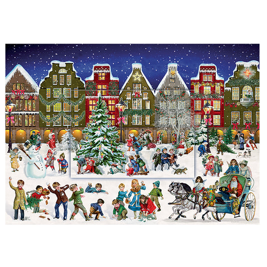 Winter Evening in the Town with 3 d image Coppenrath Advent Calendar 29.7 x 21 cm