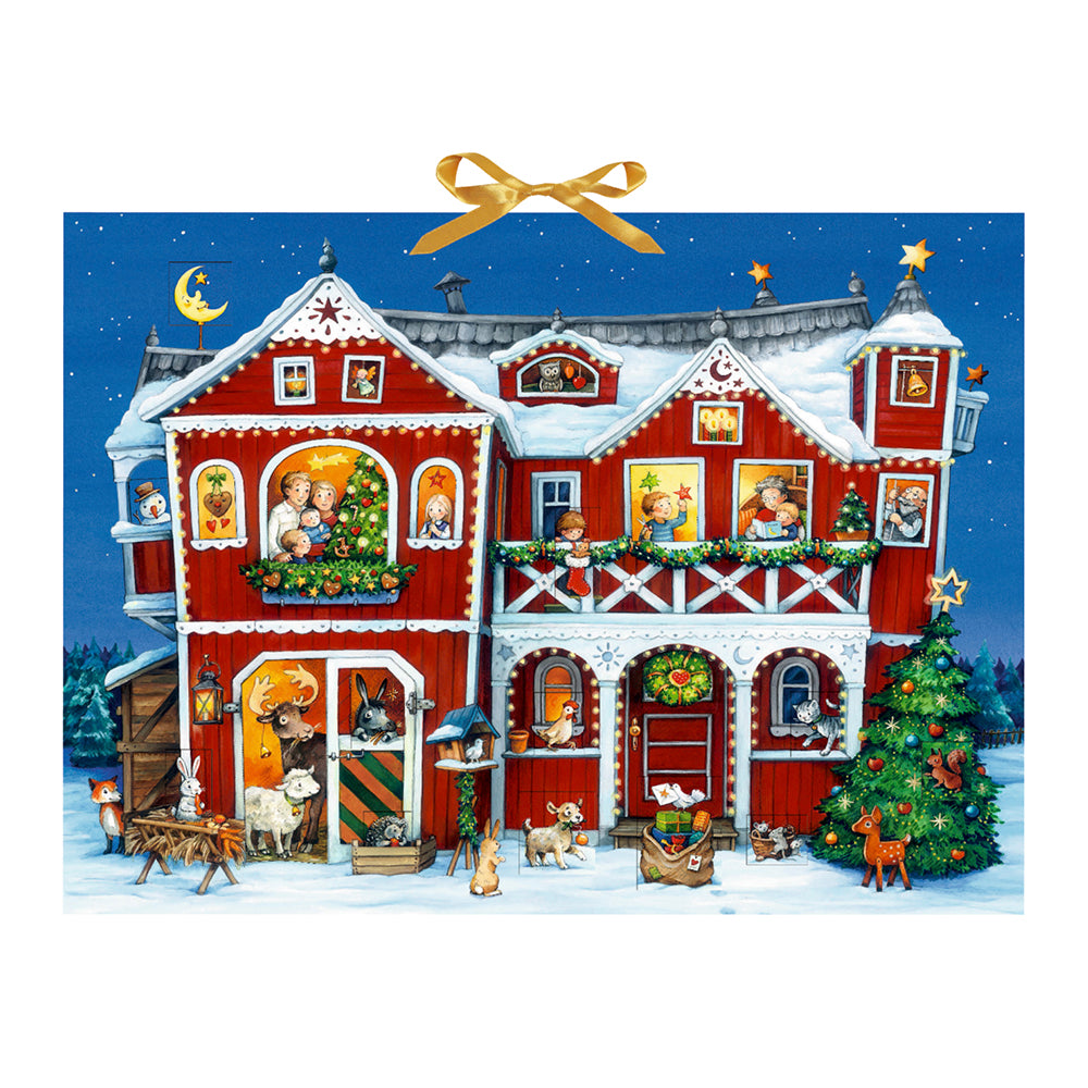 Christmas Villa - Christmas at the Farmhouse Coppenrath Advent Calendar 52 x 38 cm with iridescent glitter