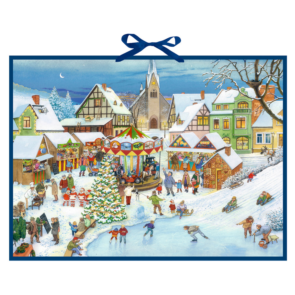 The Christmas Market Coppenrath Advent Calendar 52 x 38 cm with  Iridescent Glitter