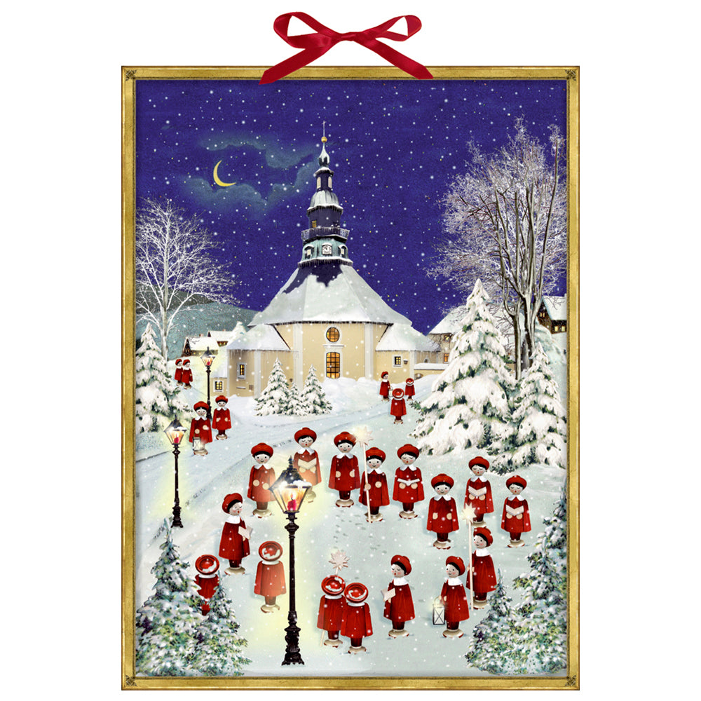 Choir Boys in the Snow Coppenrath Advent Calendar 38 x 52 cm  Iridescent glitter