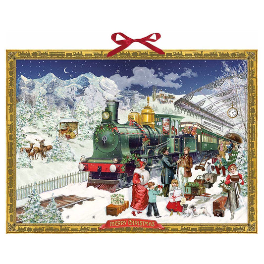 The Christmas Express Coppenrath Advent Calendar 52 x 38 cm with iridescent glitter