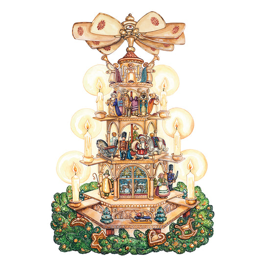 Christmas Pyramid Coppenrath Advent Calendar Die Cut 38 x 55 cm with glitter