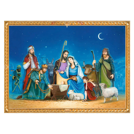 The Nativity (with Nativity Story) 35 x 24.5 cm Coppenrath Advent Calendar with Glitter