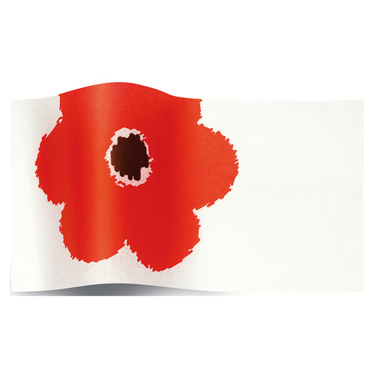 Flowers At Large Red Poppy Tissue Paper 5 Sheets of 20 x 30" Satinwrap Tissue Wrapping Paper