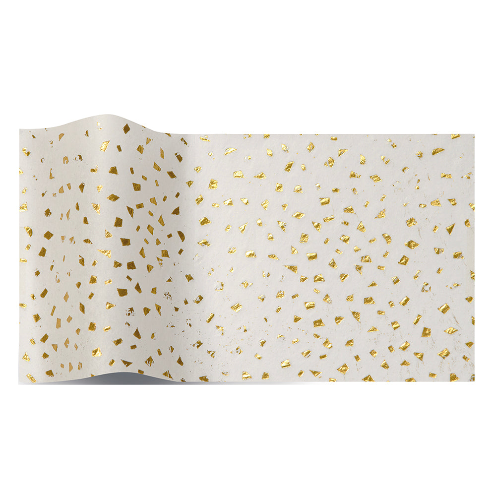 Gold on White Reflections Tissue Paper 5 Sheets of 20 x 30" Satinwrap Tissue Wrapping Paper