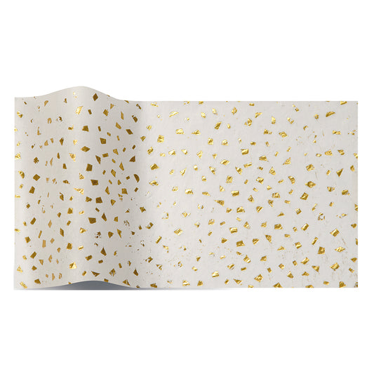 Gold on White Reflections Tissue Paper 5 Sheets of 20 x 30" Satinwrap Tissue Wrapping Paper